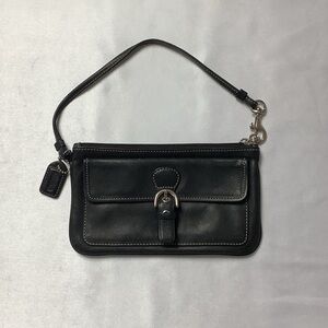 Coach Black Leather Clutch Wristlet. Well used but still has a lot of life left